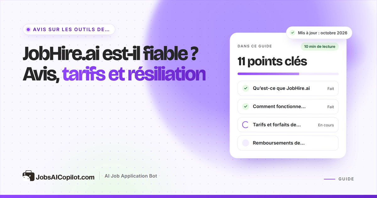 JobHire.ai est-il fiable ? Avis sur les tarifs, les remboursements et la résiliation de JobHire.ai