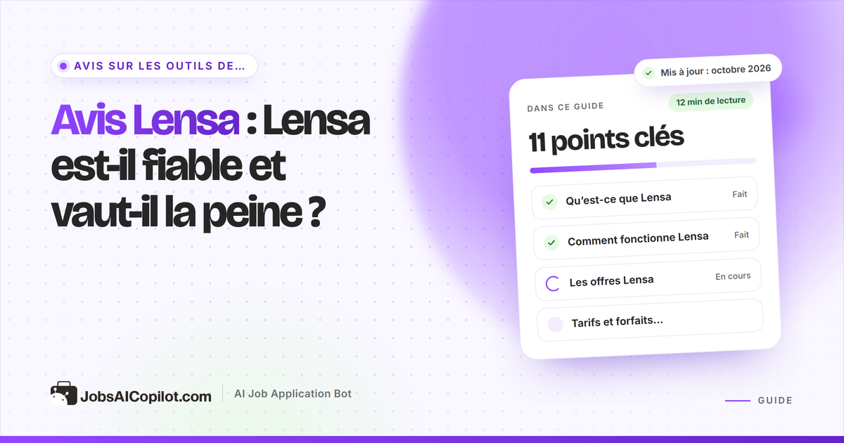 Avis Lensa 2026 : fonctionnement du moteur de recherche d’emploi gratuit, avantages, inconvénients et alternatives