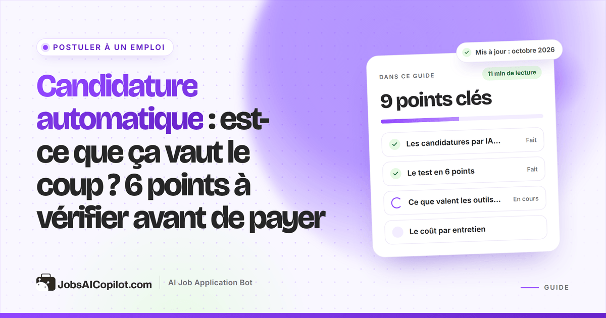 La candidature automatique vaut-elle le coup : liste de contrôle en 6 points et coût par entretien des outils payants