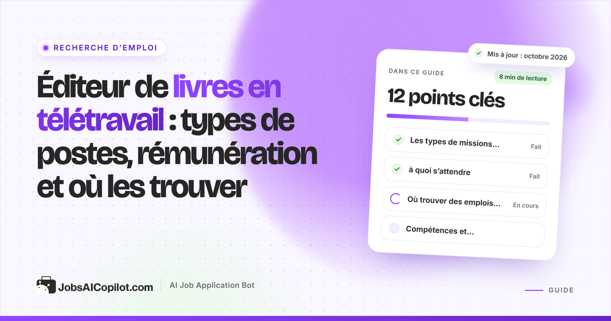 Emplois d’éditeur de livres en télétravail : édition freelance, préparation de copie et correction