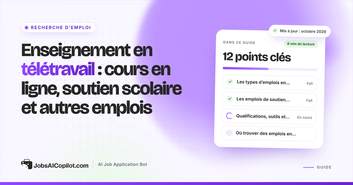 Emplois dans l’enseignement en télétravail : cours en ligne, soutien scolaire et conception pédagogique