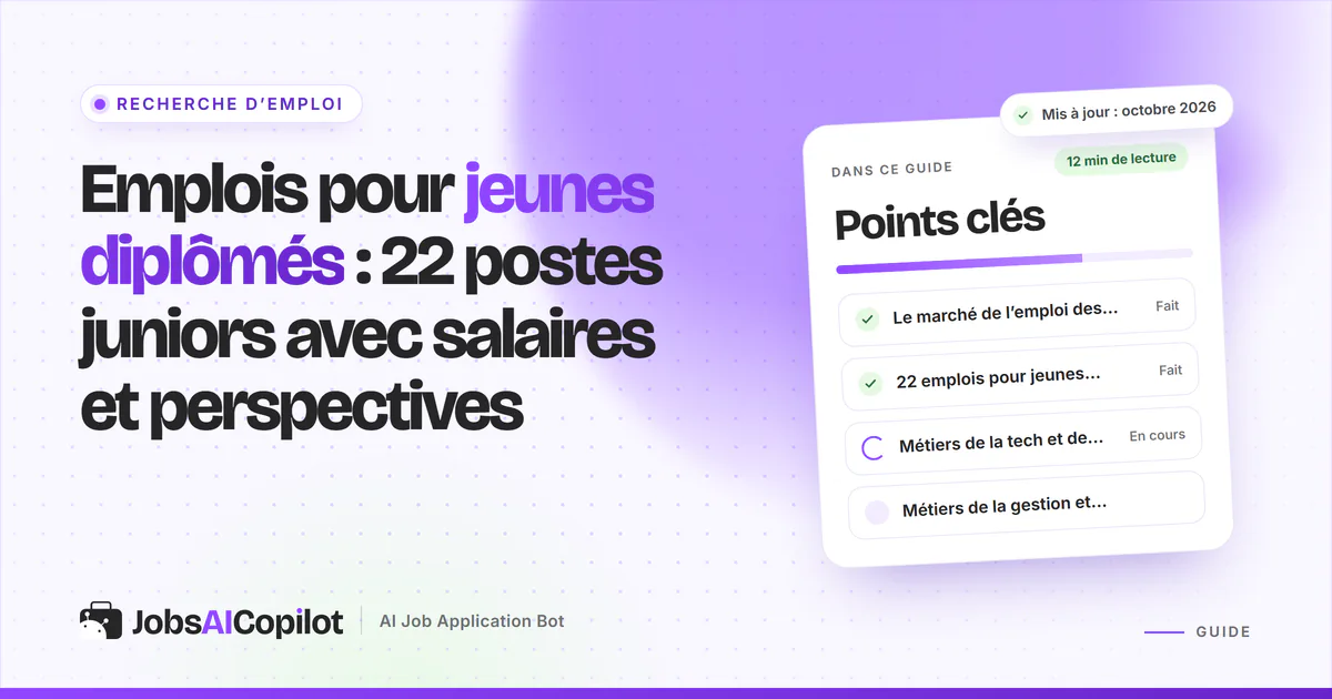 Jeunes diplômés consultant sur un ordinateur portable des offres de postes juniors avec données de salaire et de croissance