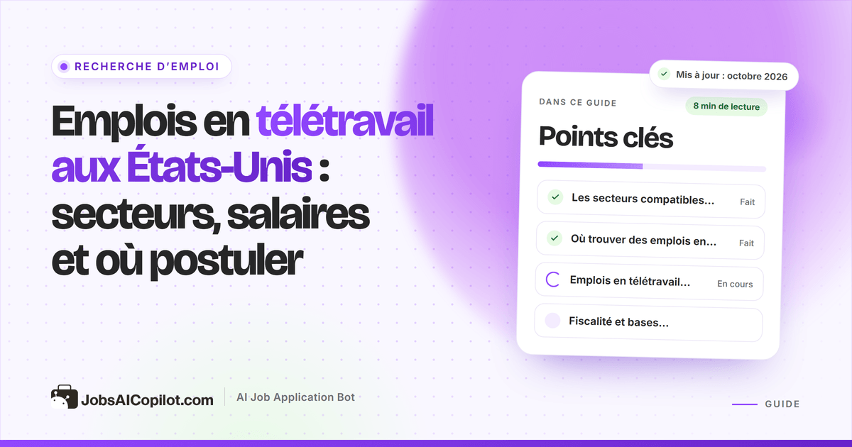 Emplois en télétravail aux États-Unis : secteurs qui recrutent à distance et où postuler