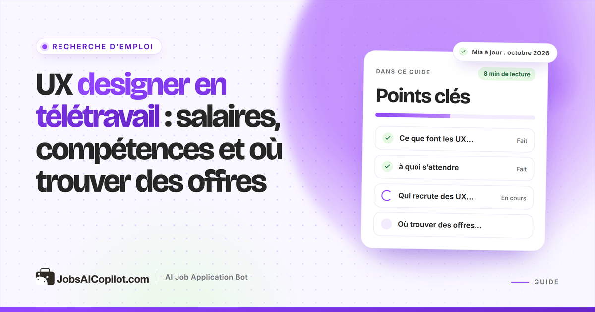 Emplois de UX designer en télétravail : entreprises qui recrutent, salaires et portfolio