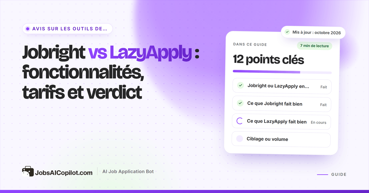 Jobright vs LazyApply : comparatif de deux outils pour trouver des offres et postuler automatiquement