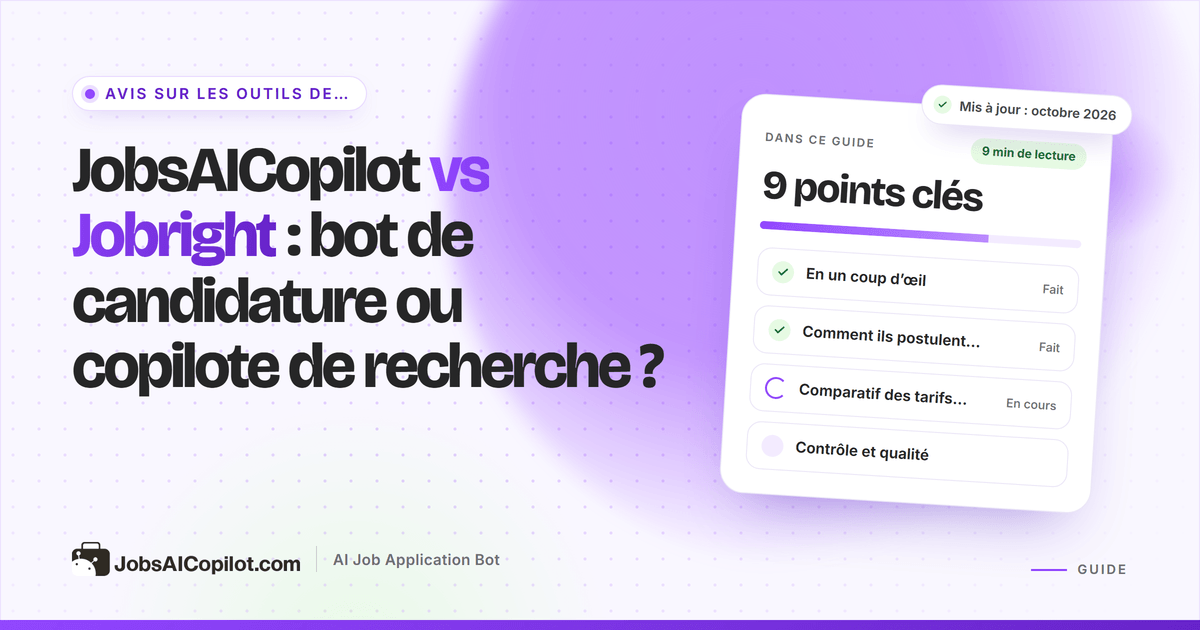 Comparatif JobsAICopilot vs Jobright : un bot de candidature automatique face à un copilote IA de recherche et de remplissage