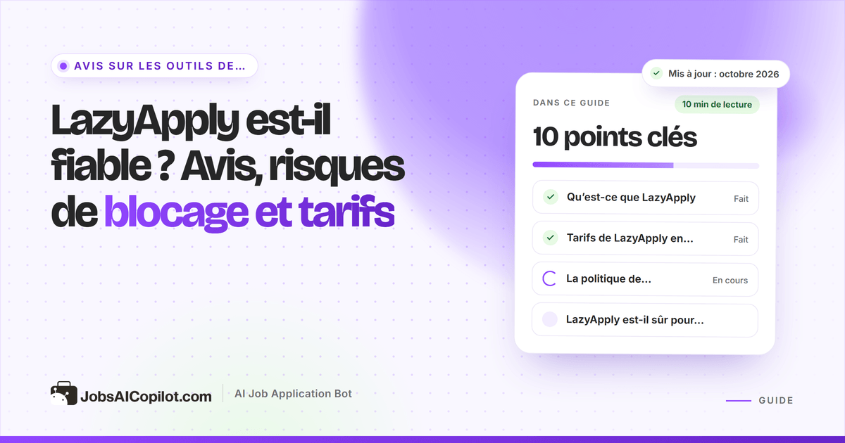 LazyApply est-il fiable ? Avis sur les tarifs de LazyApply, le risque de blocage et les retours des utilisateurs