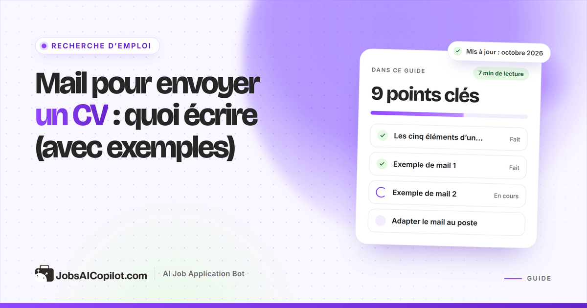 Quoi écrire dans un mail pour envoyer son CV : objet, message court et pièce jointe