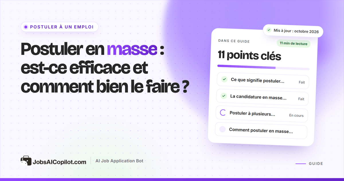 Postuler en masse intelligemment : volume ciblé, CV personnalisés et automatisation sans risque