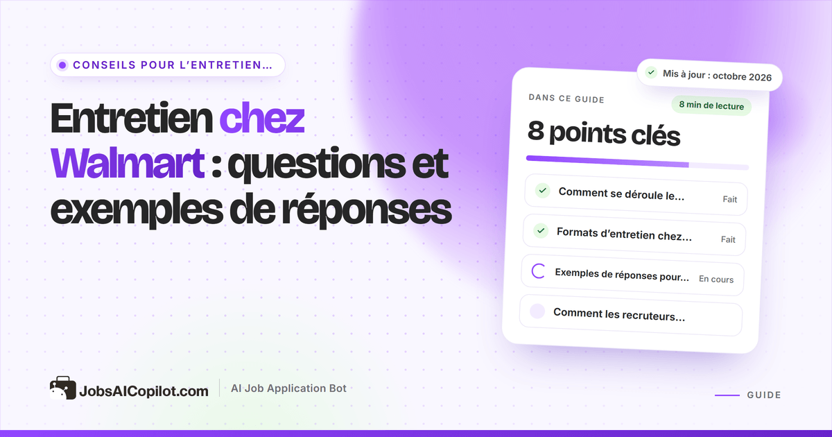Questions d’entretien chez Walmart, avec exemples de réponses et étapes du processus de recrutement