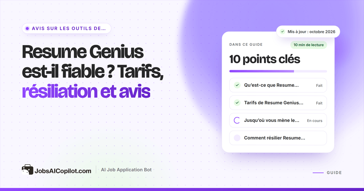Resume Genius est-il fiable ? Avis sur les tarifs de Resume Genius, la résiliation et les remboursements