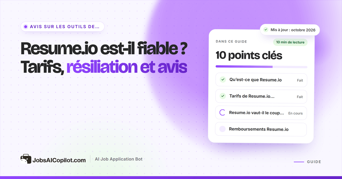 Resume.io est-il fiable ? Avis sur les tarifs de Resume.io, la résiliation et les remboursements