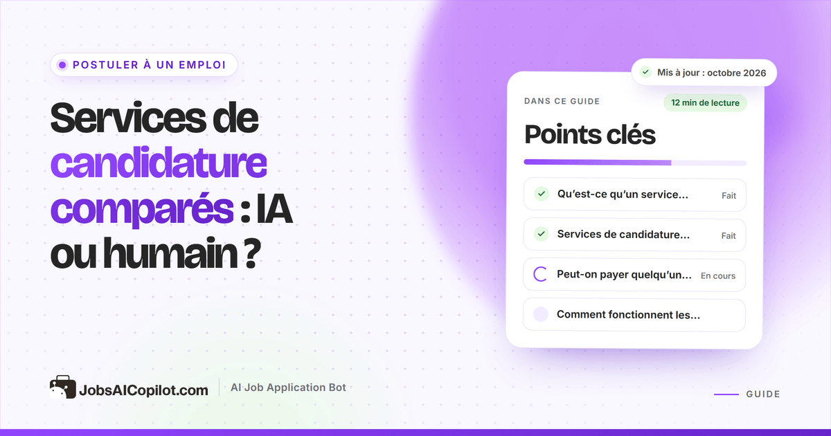Services de candidature comparés : outils IA de candidature automatique et services humains clés en main