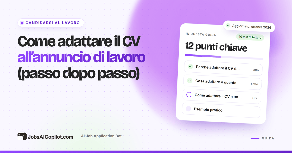 CV adattato a un annuncio di lavoro, con le parole chiave corrispondenti evidenziate in entrambi i documenti