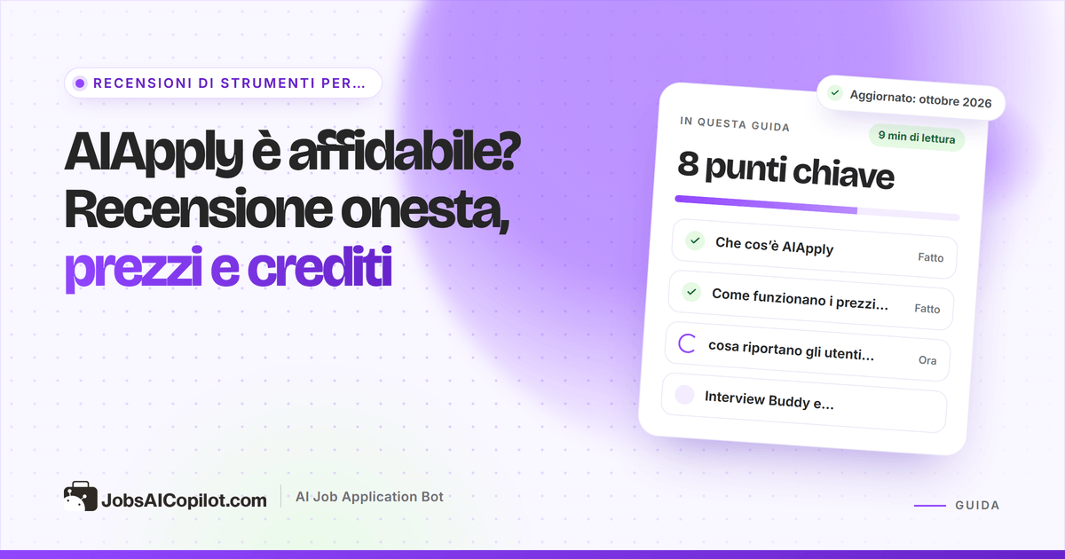 AIApply è affidabile? Recensione di prezzi, crediti Auto-Apply e opinioni degli utenti
