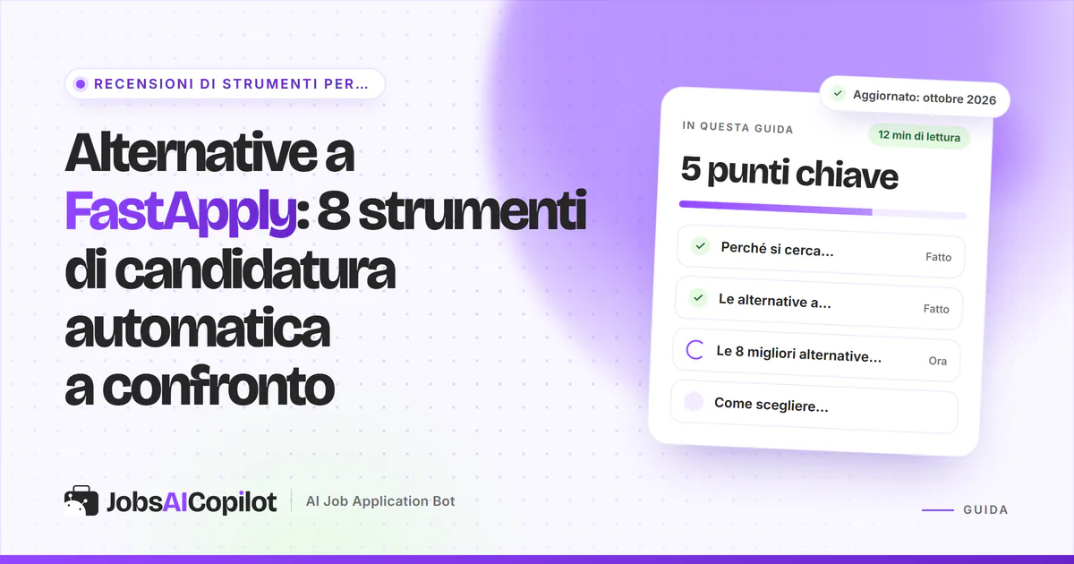Alternative a FastApply 2026: otto strumenti di candidatura automatica a confronto su prezzi, limiti giornalieri e revisione