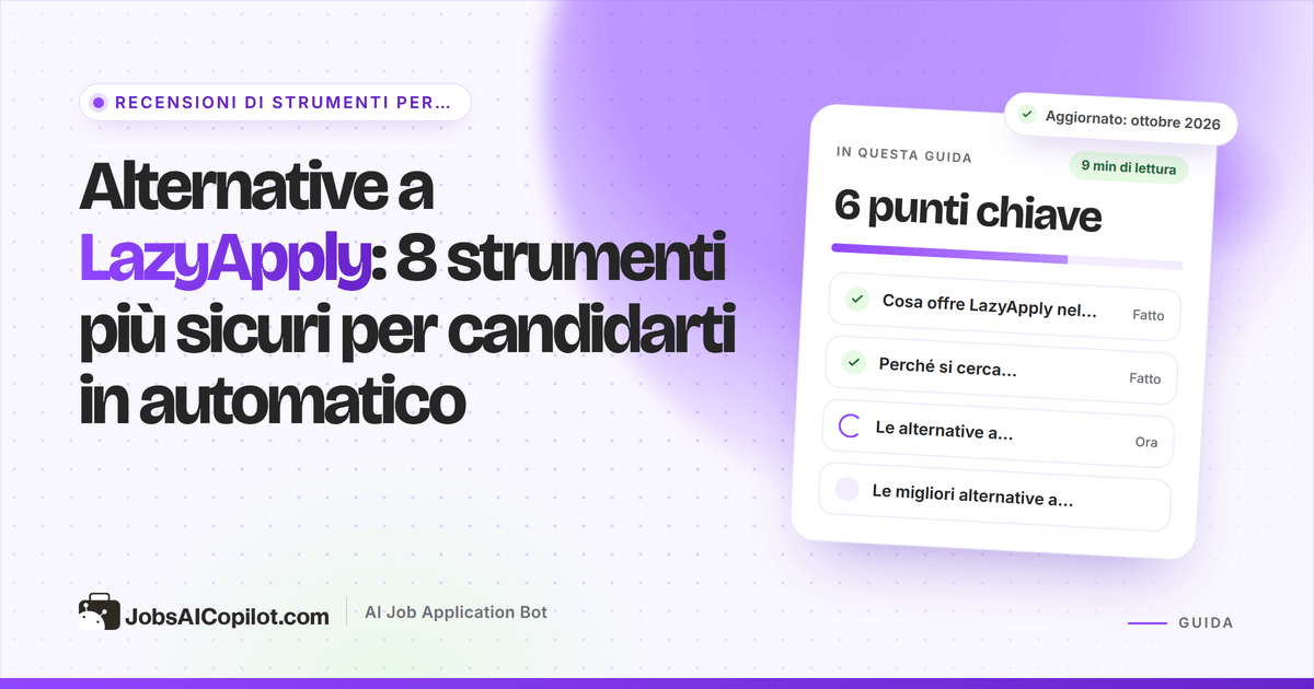 Alternative a LazyApply a confronto per prezzo, limiti giornalieri di candidatura e controlli di approvazione
