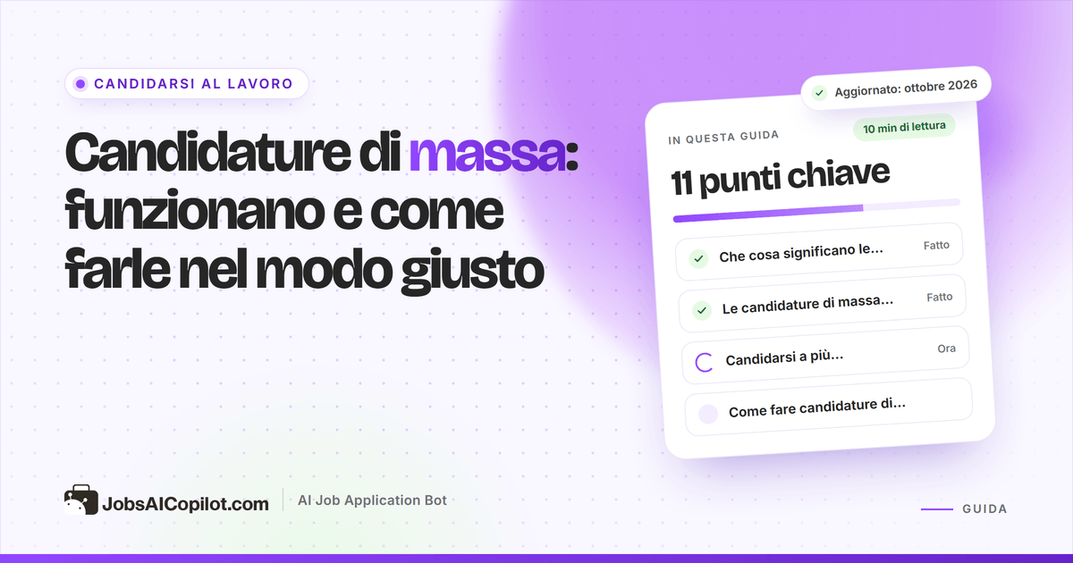 Candidature di massa fatte bene: volume mirato, CV su misura e automazione sicura