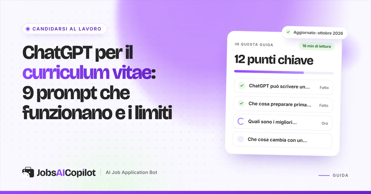 ChatGPT e curriculum: una chat accanto a un CV di una pagina con i numeri inventati segnalati per la verifica