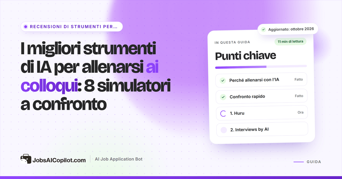 Otto strumenti di IA per allenarsi ai colloqui a confronto: feedback dei colloqui simulati, piani gratuiti e prezzi