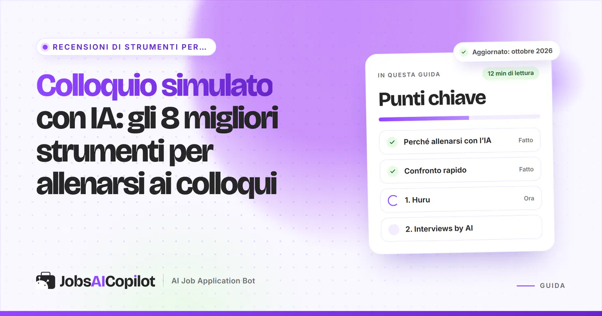 Otto strumenti di IA per allenarsi ai colloqui a confronto: feedback dei colloqui simulati, piani gratuiti e prezzi