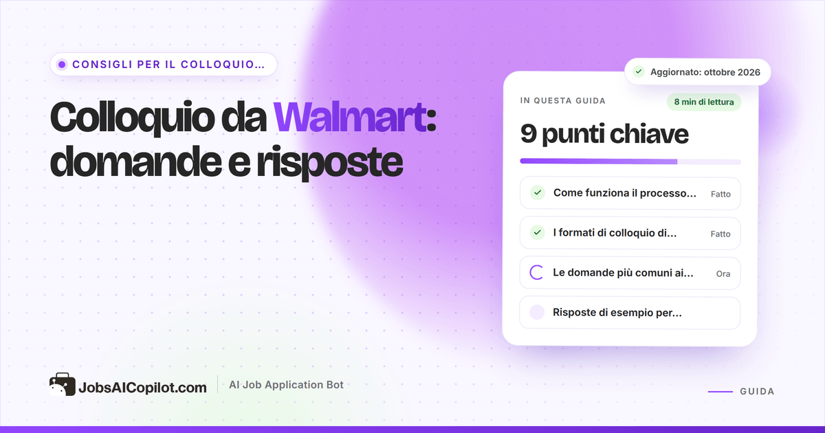 Domande del colloquio di lavoro da Walmart