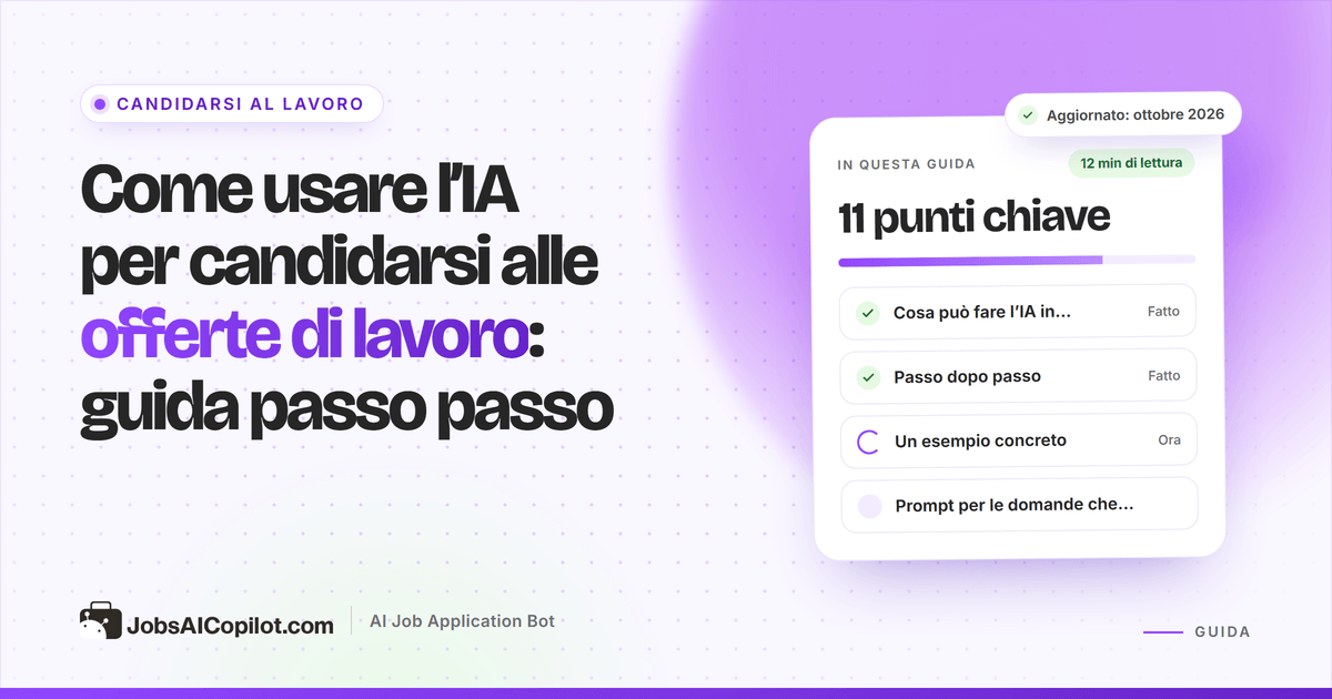 Come usare l’IA per candidarsi al lavoro: una procedura passo passo con prompt e checklist
