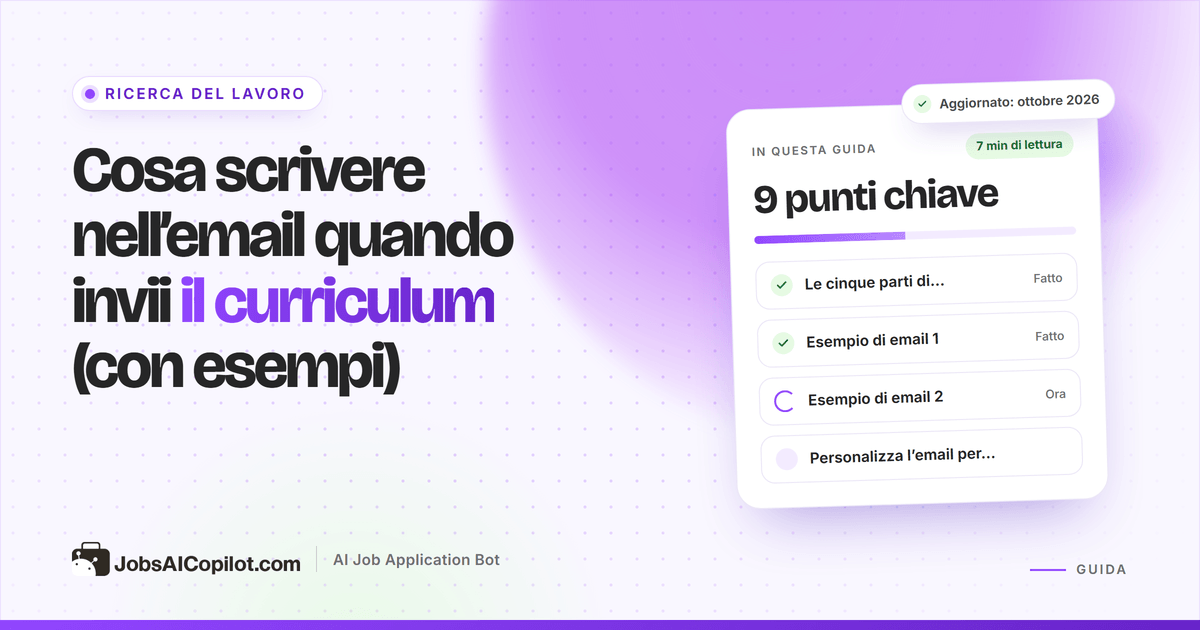 Cosa scrivere nell’email quando invii il curriculum