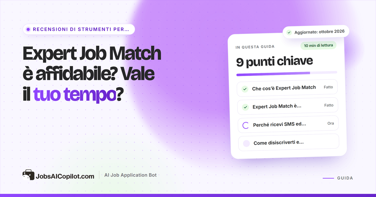 Expert Job Match è affidabile? Recensione di ExpertJobMatch.com, gestione dei dati e come annullare l’iscrizione