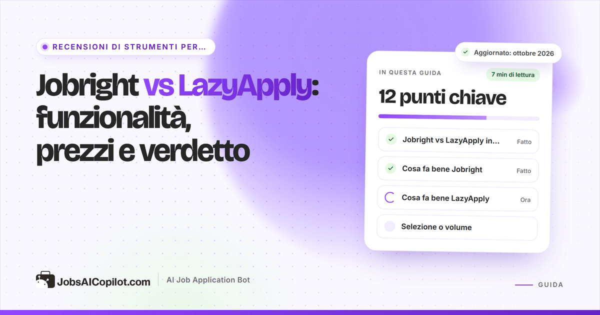 Confronto tra Jobright e LazyApply