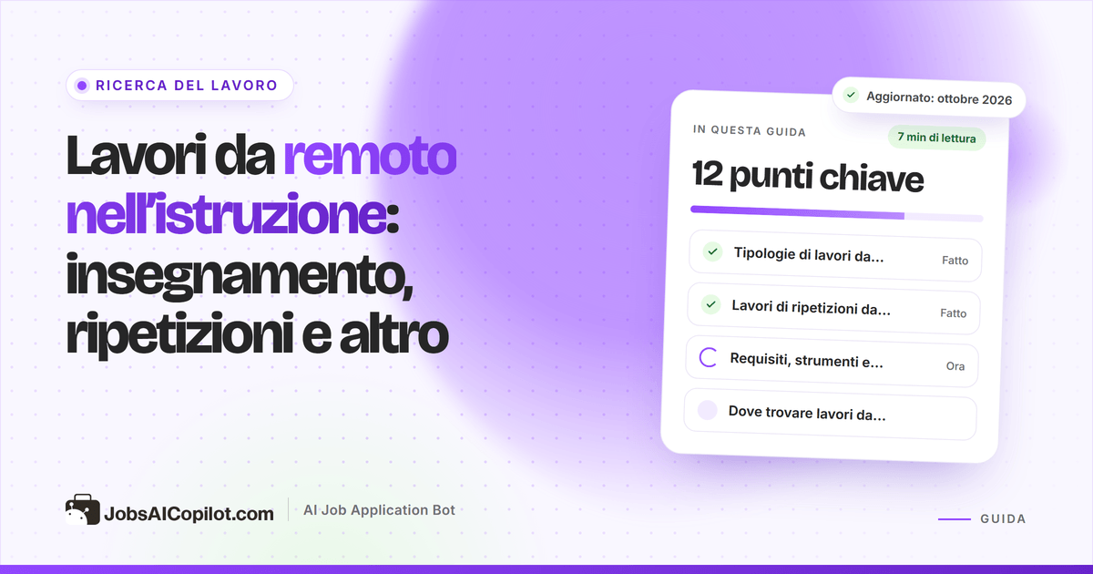 Lavori da remoto nell’istruzione