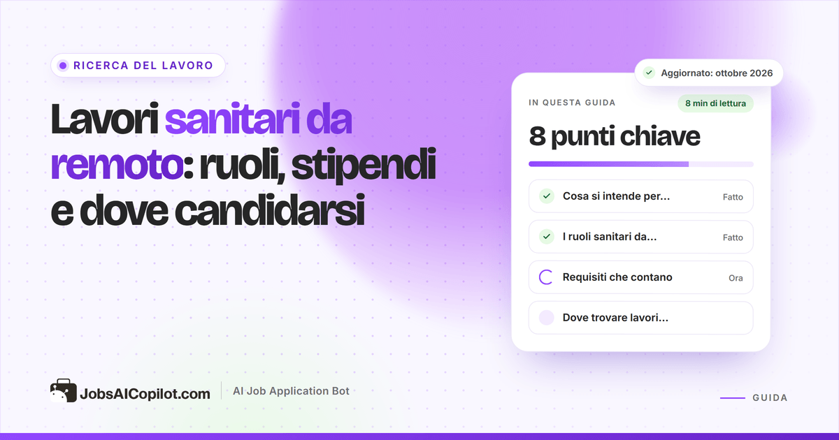 Lavori sanitari da remoto