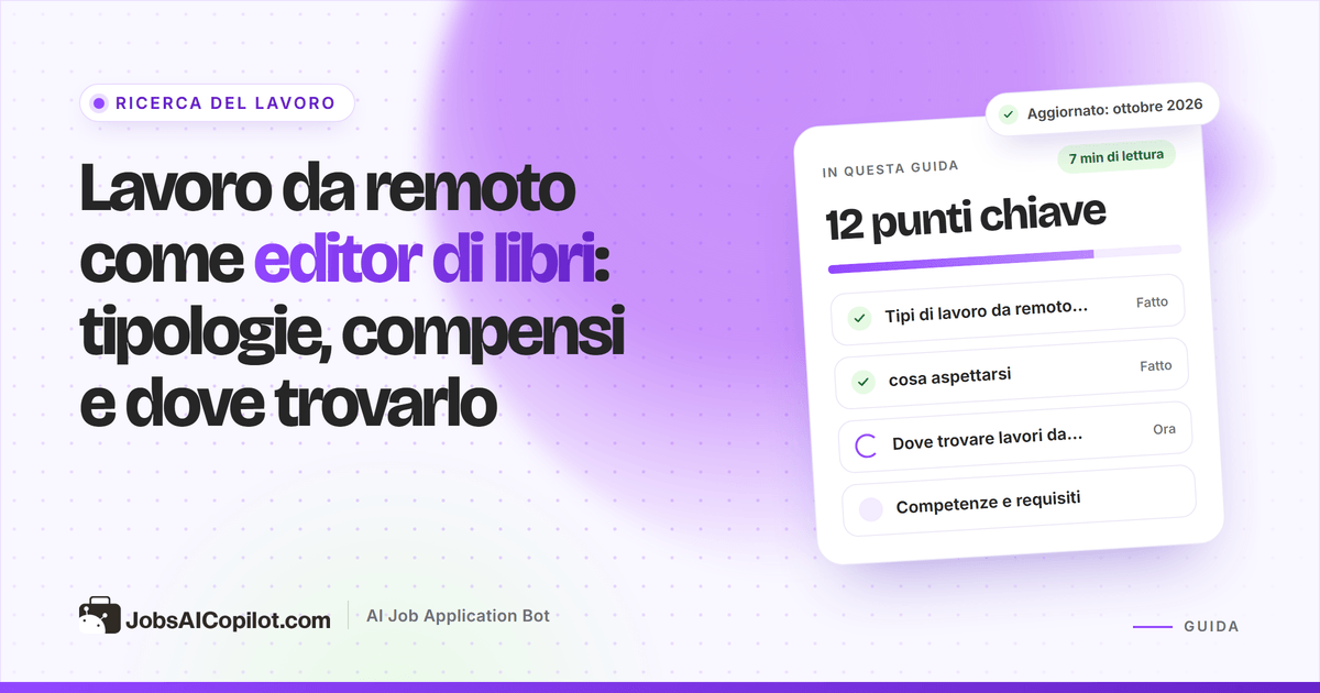 Lavori da remoto come editor di libri