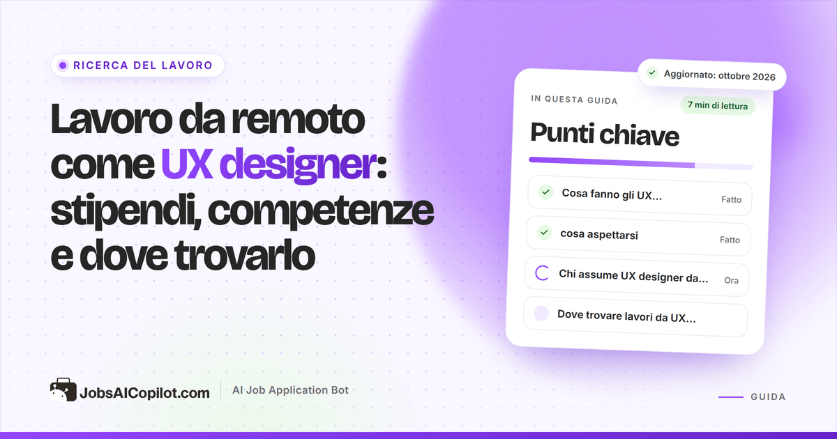 Lavori da remoto come UX designer