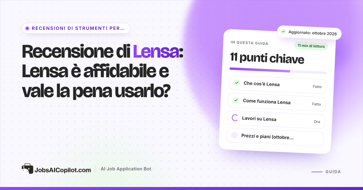 Recensione di Lensa 2026: come funziona il motore di ricerca di lavoro gratuito Lensa, pro, contro e alternative