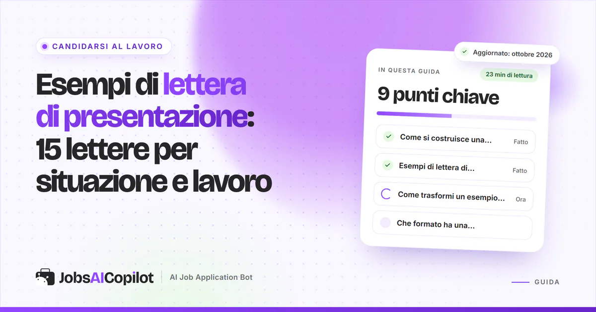 Esempi di lettera di presentazione: lettere per infermiere, insegnante, stage e cambio di settore su sfondo viola
