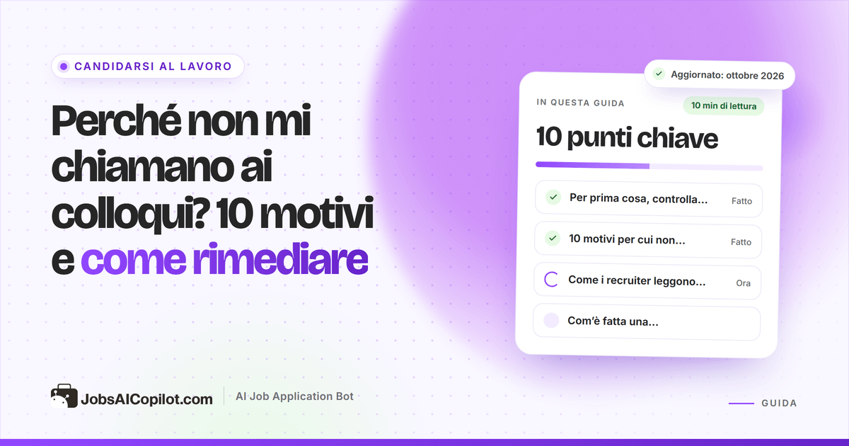 Persona in cerca di lavoro che controlla una checklist dei motivi per cui non ottiene colloqui e le candidature inviate