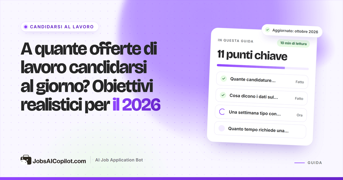 Quante candidature inviare al giorno: obiettivi giornalieri e settimanali realistici in base alla tua situazione