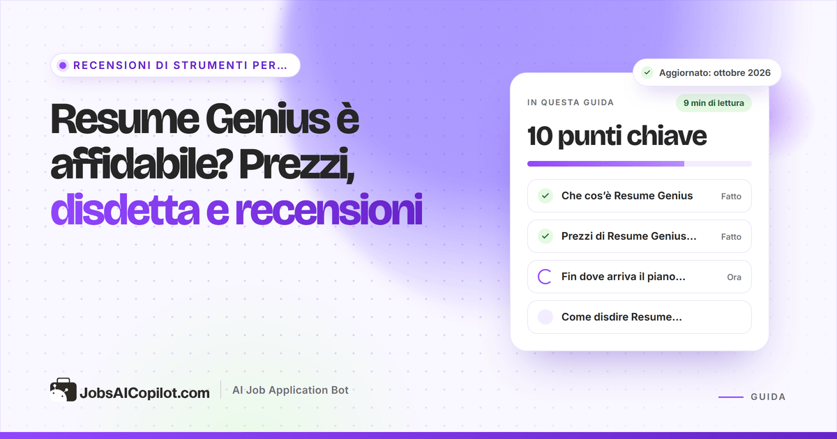 Resume Genius è affidabile? Recensione di prezzi, disdetta e rimborsi di Resume Genius