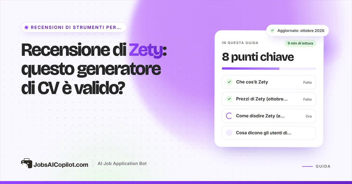 Recensione di Zety: funzioni, prezzi e verdetto sul generatore di CV
