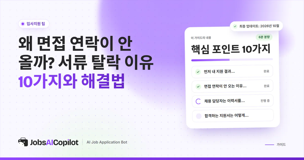 서류 탈락 이유 가이드 표지: 지원 결과 숫자 점검, 10가지 원인과 해결법, 진단 체크리스트