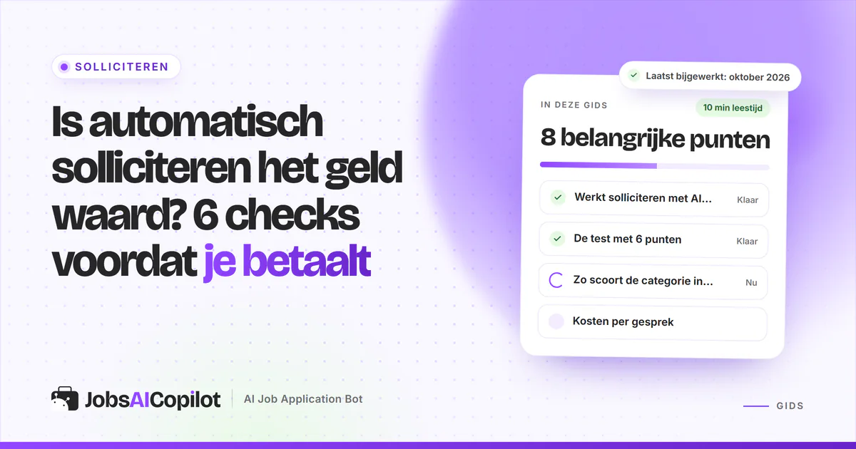 Loont automatisch solliciteren: checklist van 6 punten en een berekening van de kosten per gesprek voor betaalde tools