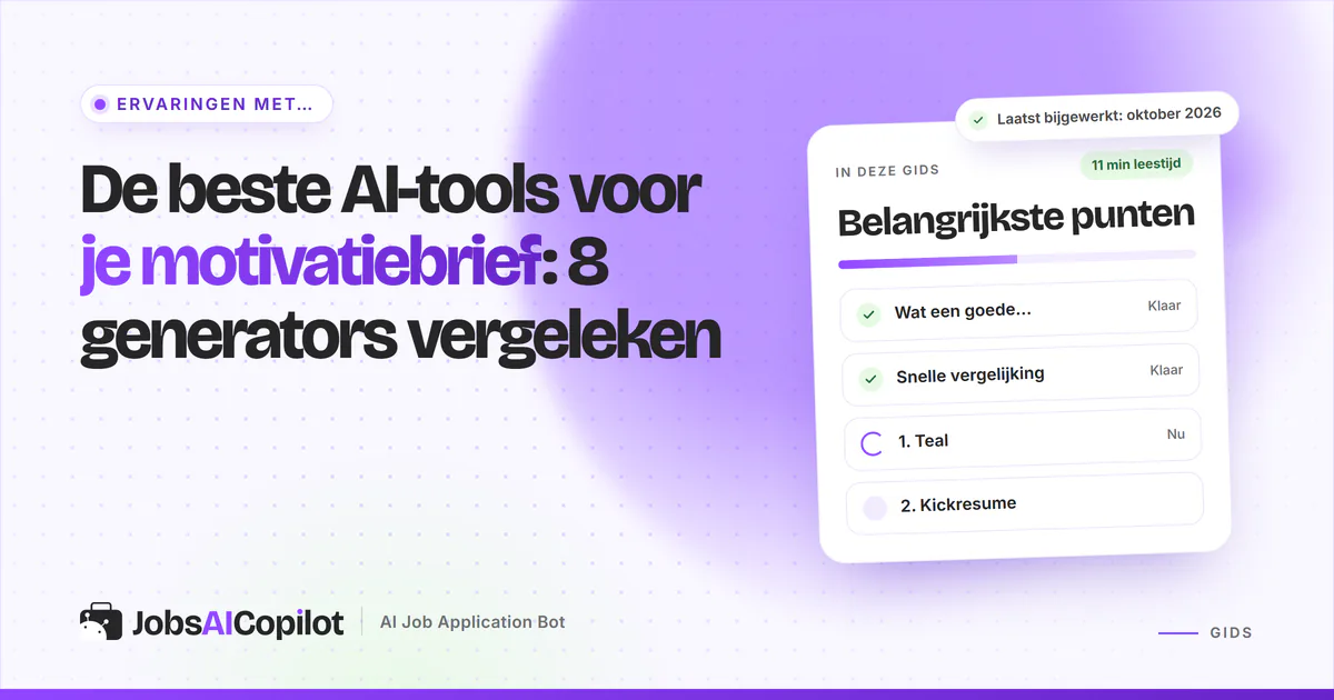 Acht AI-generators voor motivatiebrieven vergeleken op gratis versie, prijs en hoe goed ze aansluiten op de vacature