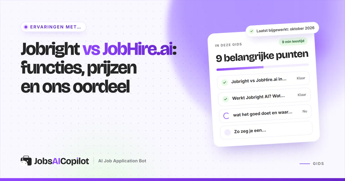 Vergelijkingskaarten van Jobright en JobHire.ai met een versus-badge op een violette JobsAICopilot-cover