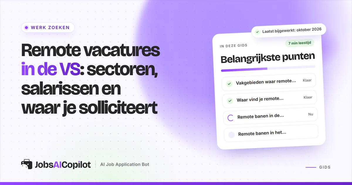 Remote vacatures in de VS: vacatureradar met functies als contentschrijver en cybersecurityanalist op een JobsAICopilot-cover