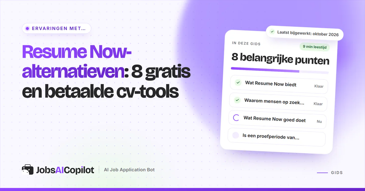 Lijst met Resume Now-alternatieven op een JobsAICopilot-cover