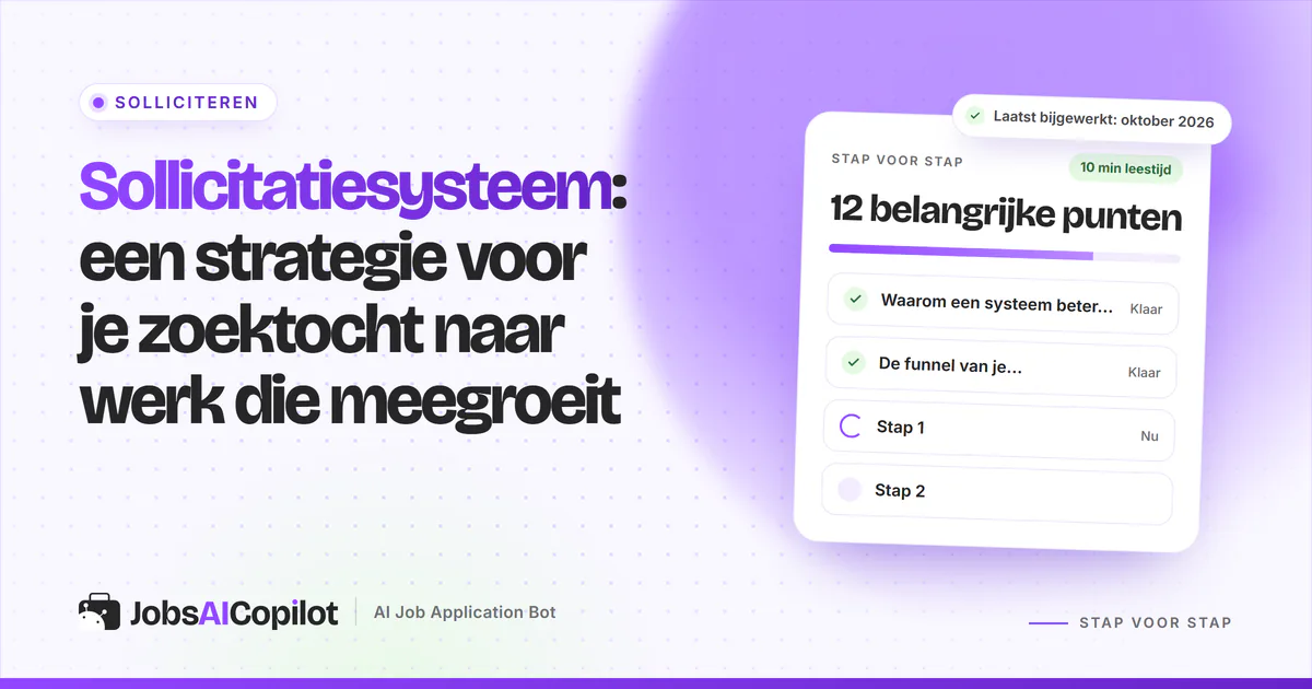 Sollicitatiesysteem: een wekelijkse funnel met matchscore, drempels, quota, een tracker en een controlestap