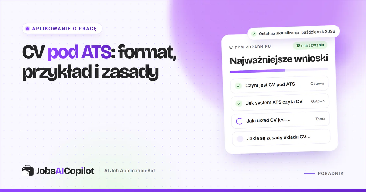 CV pod ATS: jednokolumnowe CV ze standardowymi nagłówkami obok CV w dwóch kolumnach, które parser miesza