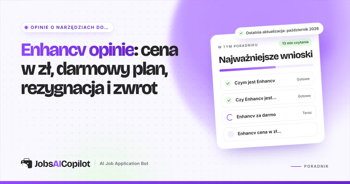 Enhancv opinie: cennik w złotych, 7-dniowy plan darmowy, zasady zwrotu i ocena użytkowników na fioletowej okładce