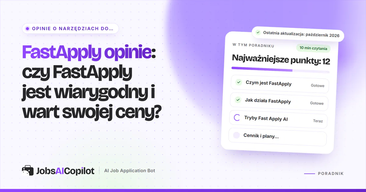 FastApply opinie 2026: tryby rozszerzenia Fast Apply AI, ceny, ryzyka i oceny użytkowników